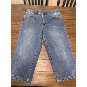 reCreation Flexi-Fit Wide Leg Crop Jeans Womens 16 Blue Denim Capris 7408BCHS3R